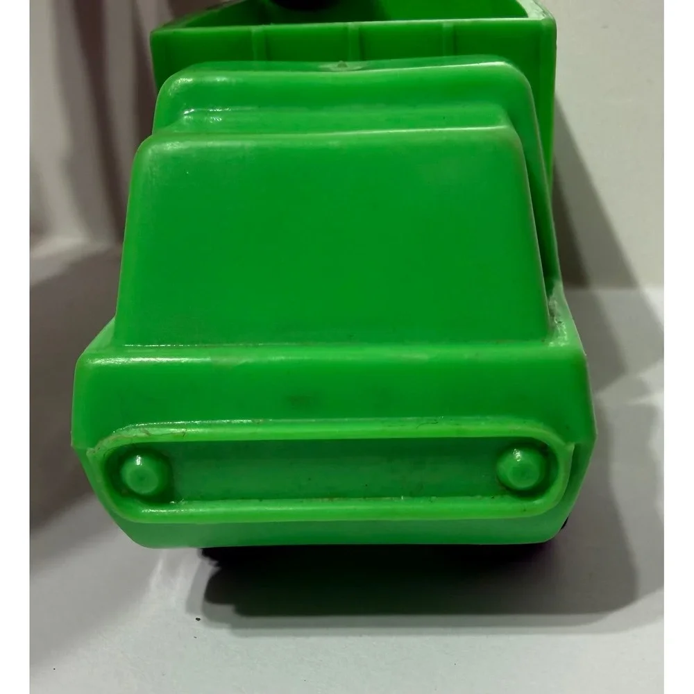 Vintage 1975 Imperial Green Plastic Dump Truck Toy Hong Kong 4